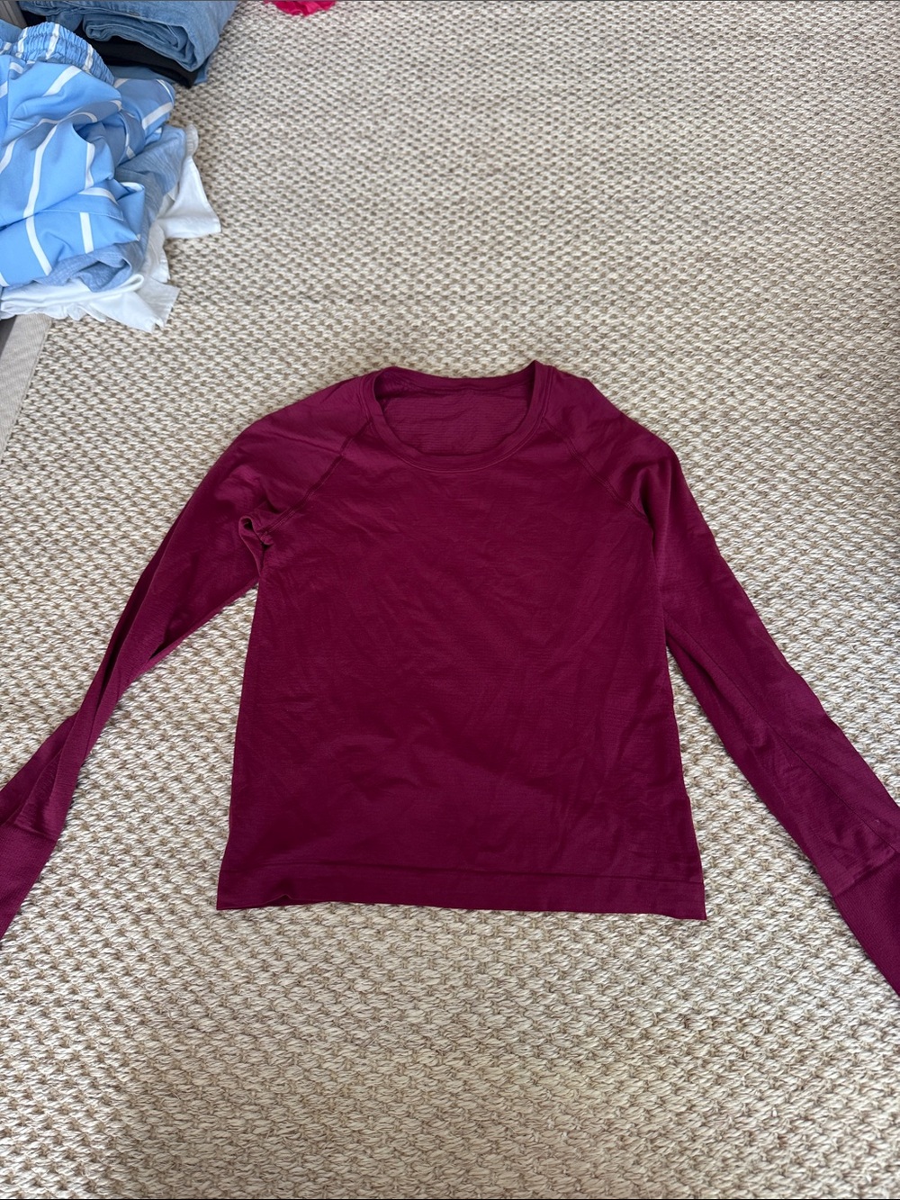 lululemon athletica Long Sleeve Crewneck Top - Burgundy